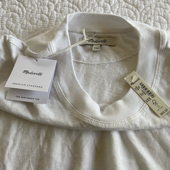 Madewell The Shrunken Tee White Crew Neck Short Sleeve Size XXS - Picture 10 of 11